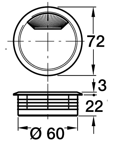 Cable Outlets 2-Part  Diameter 60mm
