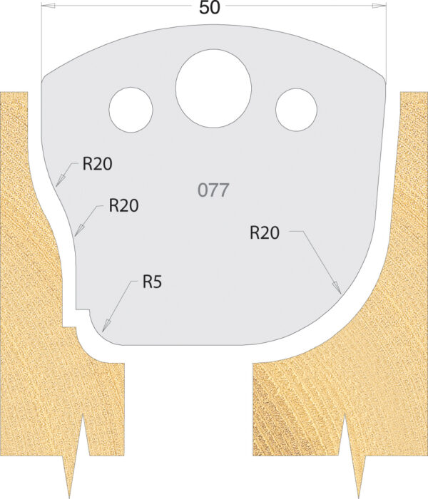 Euro Profile Cutters/Limiters HSS 50mm Pair No. 077
