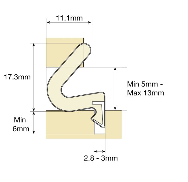 Aquamac 89 Joinery Seals 2.1m Lengths
