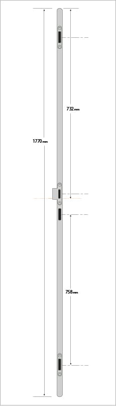 Reliance full length, radius end, adjustable keeps