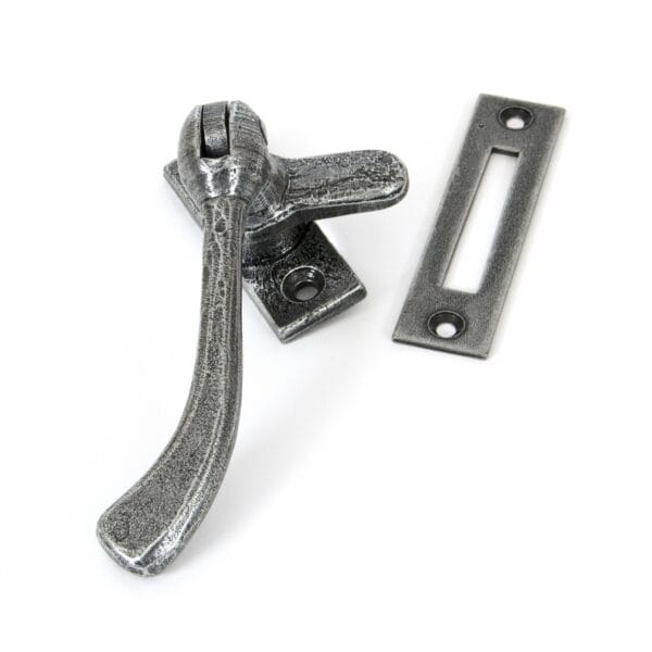Anvil Window Fastener Peardrop Style Reversible Pewter