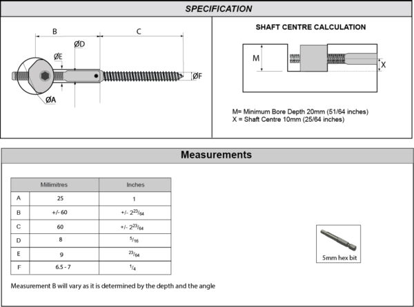 Zipbolt Half Mitre Connectors M6 x 85mm