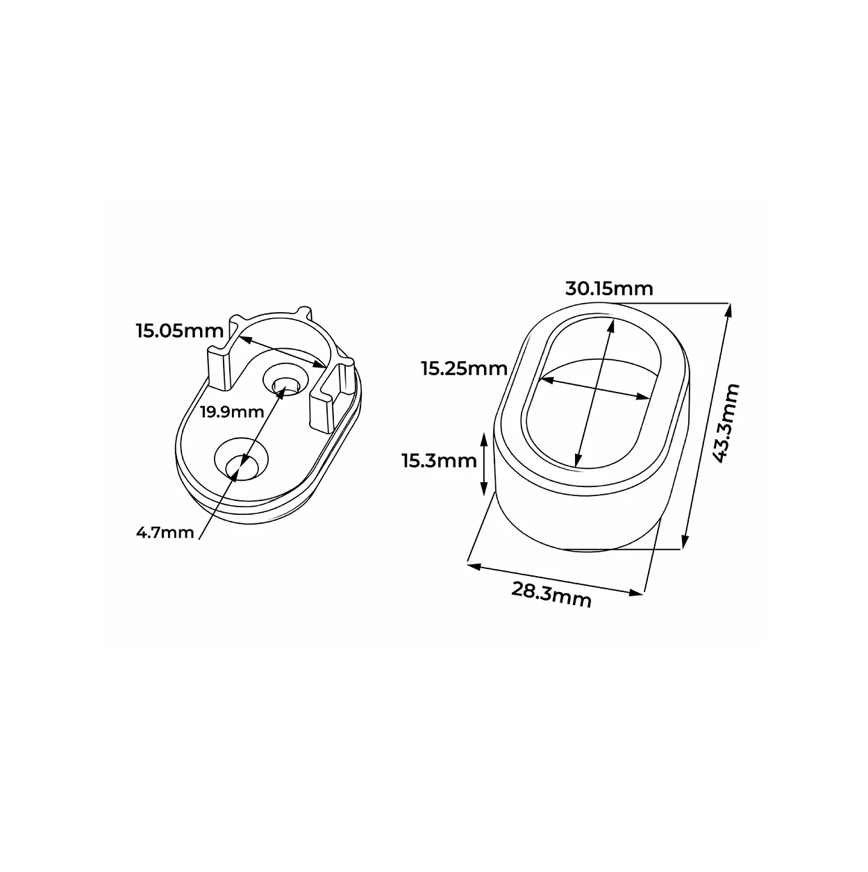 Oval Concealed Socket