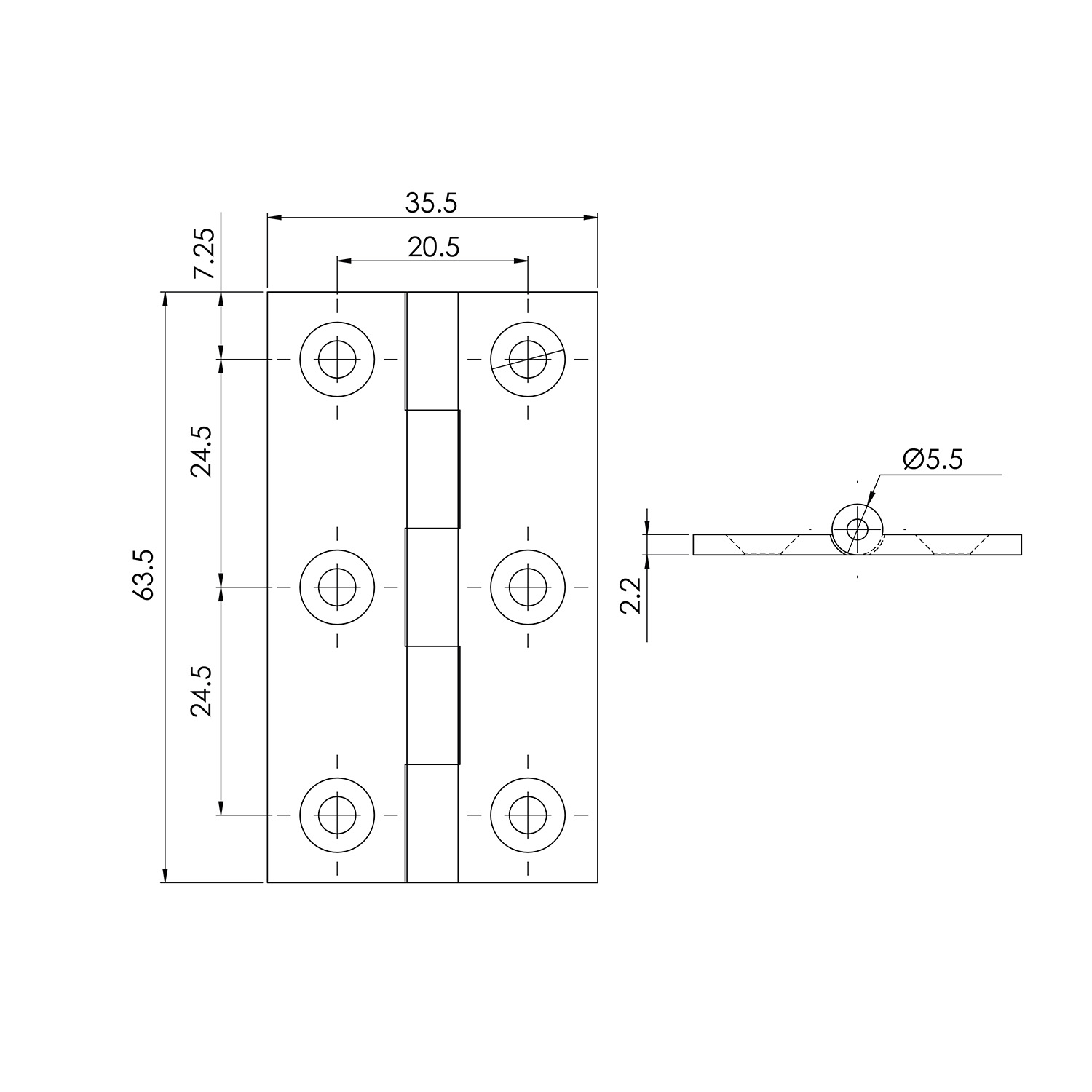 Select Hinge 63.5 Dimensions