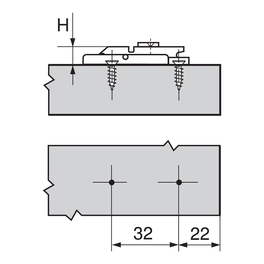 Website-ImagesQuest-Website-ImagesCabinet-FittingsImagesBlum-HingesDie-Cast-Horizontal-Mounting-Plate-Drilling-Dimensions