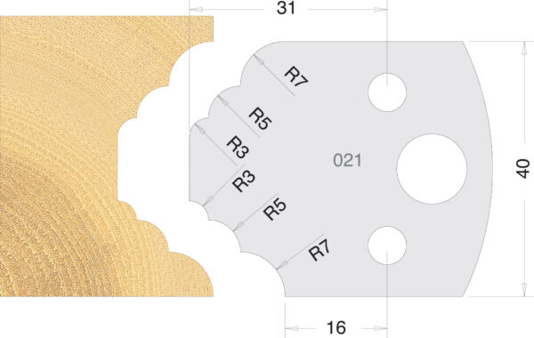 Euro Profile Cutters/Limiters HSS 40mm Pair No. 021