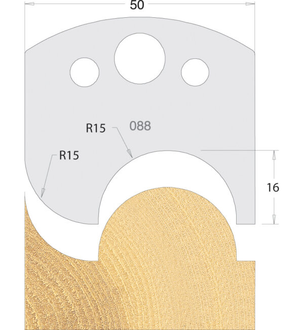 Euro Profile Cutters/Limiters HSS 50mm Pair No. 088