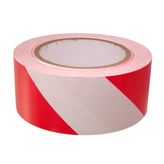 Red/White Hazard Tape, Self-Adhesive 33m × 50mm