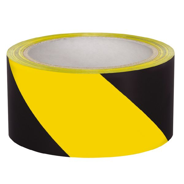 Yellow/Black Hazard Tape, Self Adhesive 30m × 50mm