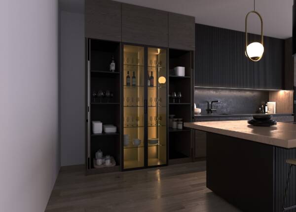 ConcealX Concealed folding door kit to suit doors 2200 – 2700mm. MIn cabinet depth 905mm