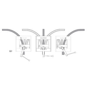 Multirail Track Switch, Parallel Three Direction Spit 90° + 0° + 90°